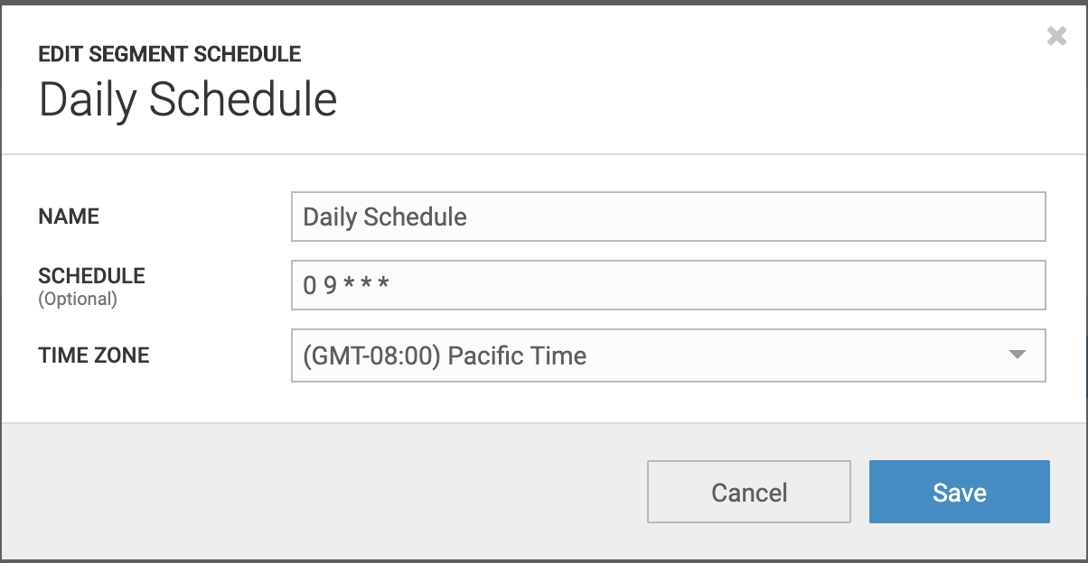 Daily schedule configuration in the Amperity application